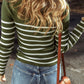 Striped Long Sleeve Knit Top