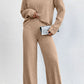 Mock Neck Dropped Shoulder Top and Pants Set