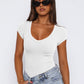 Scoop Neck Cap Sleeve T-Shirt