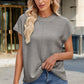 Exposed Seam Round Neck Short Sleeve Sweater