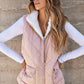 Fuzzy Zip Up Vest Coat with Pockets