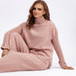 Basic Bae High- Low Turtleneck Long Sleeve Top and Pants Sweater Set