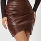 Ruched Asymmetrical Hem Skirt