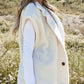 Fuzzy Mock Neck Button Up Vest Coat