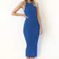 Slit Ribbed Round Neck Sleeveless Dress