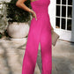 Smocked Tube Wide Leg Jumpsuit