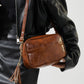 Tassel PU Leather Printed Strap Cassette Crossbody Bag