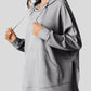 Drawstring Slit Long Sleeve Hoodie