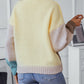 Color Block Round Neck Dropped Shoulder Sweater