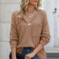 Exposed Seam V-Neck Long Sleeve T-Shirt