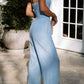 Smocked Tube Wide Leg Jumpsuit