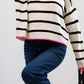 Striped Round Neck Drop Shoulder Sweater