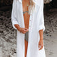Button Up Roll-Tab Sleeve Cover-Up