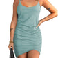 Ruched Scoop Neck Mini Cami Dress