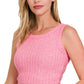 RTS: Zenana Ribbed Round Neck Soft Crop Tank