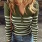 Striped Long Sleeve Knit Top