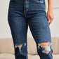 RFM Full Size Tummy Control Distressed High Waist Raw Hem Jeans