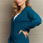 Zenana Kiss Me Tonight Full Size Button Down Cardigan in Teal