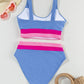 Contrast Scoop Neck Two-Piece Swim Set