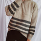 Striped Dropped Shoulder Long Sleeve Sweater