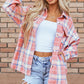 Plaid Button Up Long Sleeve Shacket