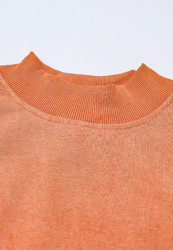 Mock Neck Dropped Shoulder Sweatshirt