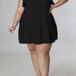 Plus Size V-Neck Frill Trim Mini Dress