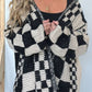 Plaid Open Front Long Sleeve Cardigan