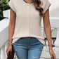 Round Neck Cap Sleeve Knit Top