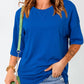 Slit Round Neck Half Sleeve T-Shirt