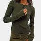 Exposed Seam Round Neck Long Sleeve T-Shirt