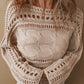 Cable-Knit Openwork Long Sleeve Sweater