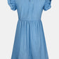 Full Size Ruffled Round Neck Cap Sleeve Denim Dress