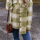 Plaid Button Up Long Sleeve Jacket