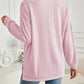 Slit Round Neck Long Sleeve Sweatshirt