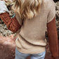 Color Block Round Neck Long Sleeve Sweater