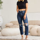 RFM Full Size Tummy Control Distressed High Waist Raw Hem Jeans