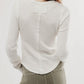 Exposed Seam Round Neck Long Sleeve T-Shirt