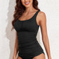 Square Neck Wide Strap Tankini Set