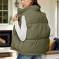 Pocketed Zip Up Vest Coat