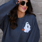 Iced Coffee Ghost Embroidered Sweatshirt