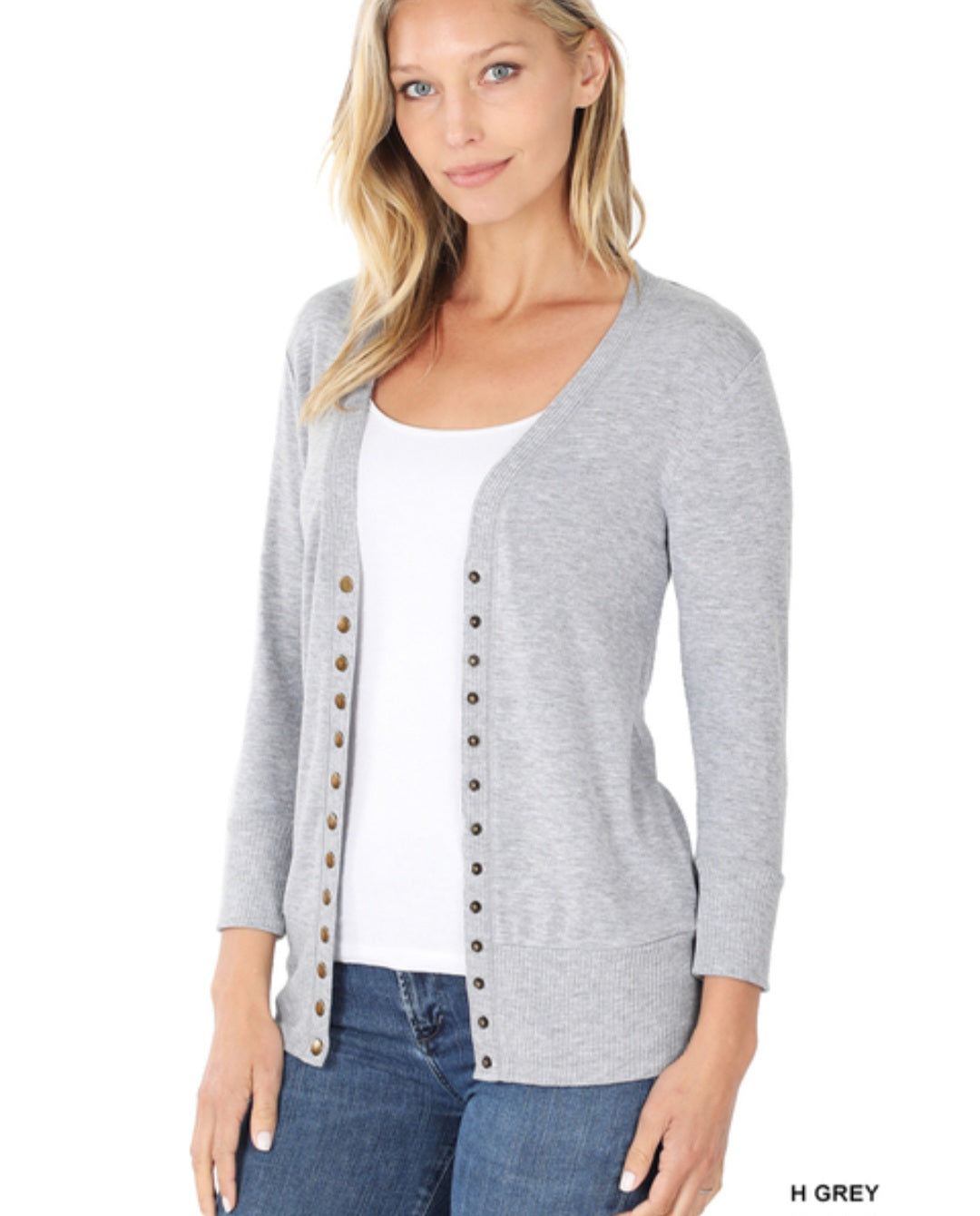 Heathered snap Cardigan