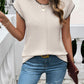 Round Neck Cap Sleeve Knit Top