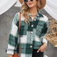 Plaid Button Up Dropped Shoulder Jacket