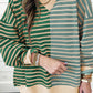 Contrast Striped Round Neck Long Sleeve Sweatshirt