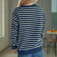 Striped Mock Neck Long Sleeve Sweater