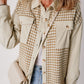 Houndstooth Button Up Long Sleeve Jacket