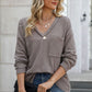 Exposed Seam V-Neck Long Sleeve T-Shirt