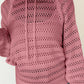 Openwork Drawstring Long Sleeve Hooded Knit Cover Up