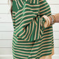 Contrast Striped Round Neck Long Sleeve Sweatshirt